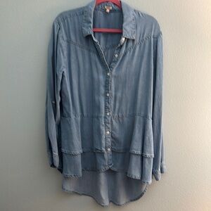Reba Denim Blue Tiered Shirt